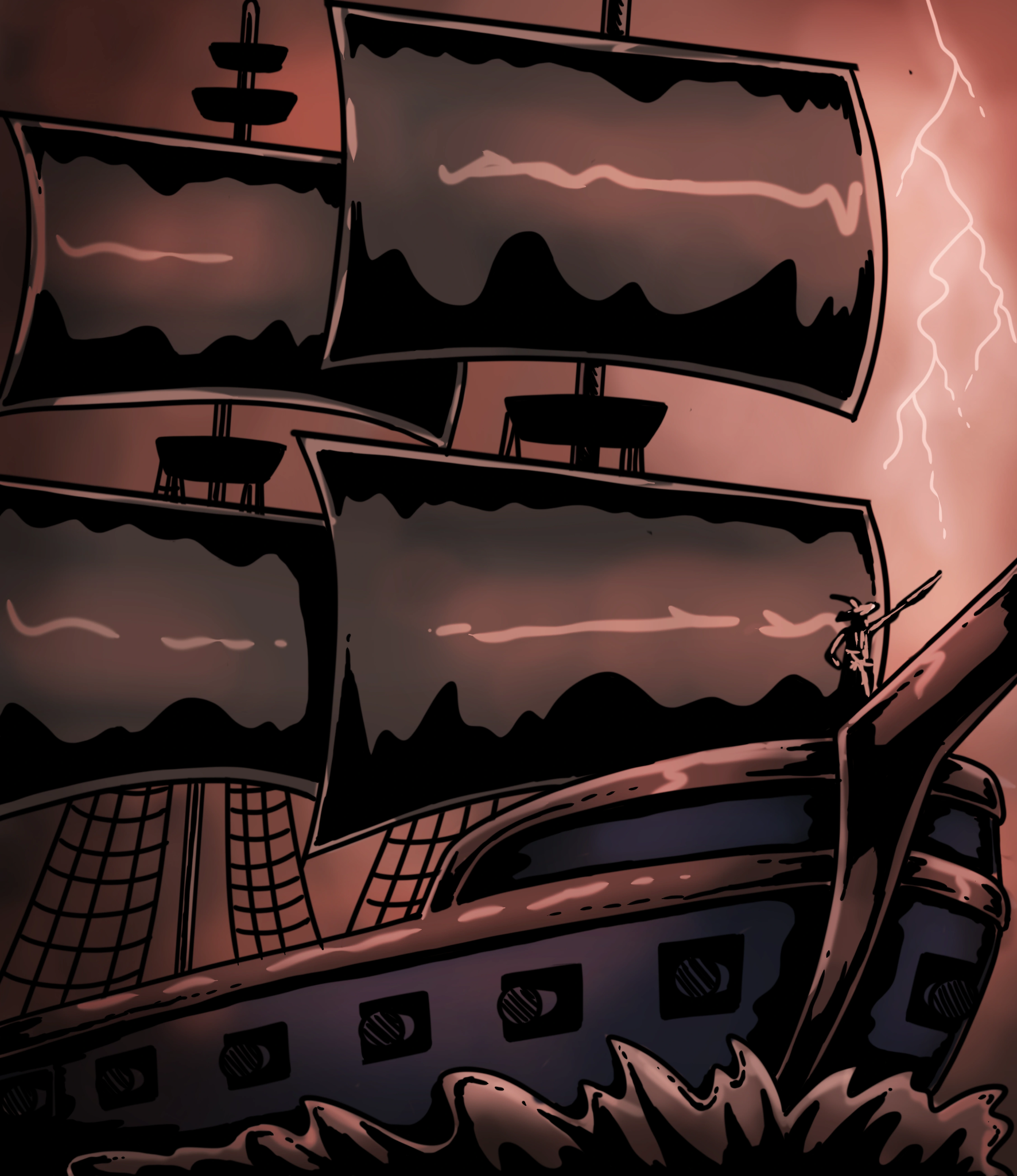 Ship on a stormy sea